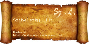 Szihelszky Lili névjegykártya