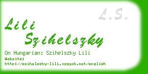 lili szihelszky business card
